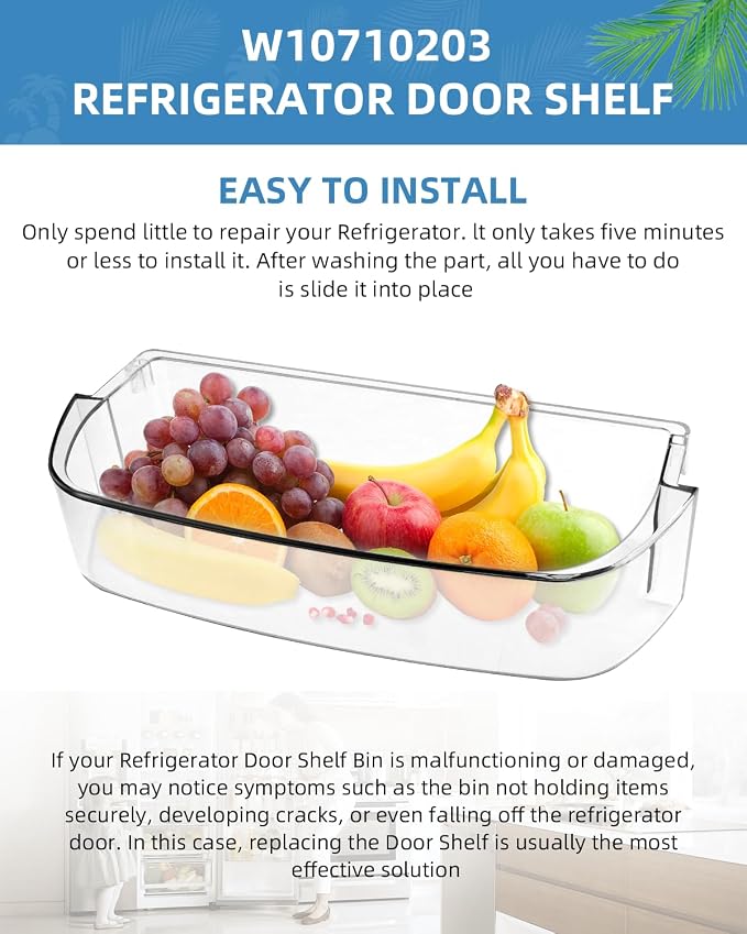 W10710203 Refrigerator Door Bin Fit for whirlpool kenmore Refrigerator WRS571CIDM01 WRS588FIHZ00 WRS588FIHZ04 Door Bin- Replaces W10451871 3436767 by AMI PARTS