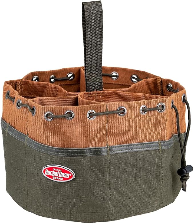 Bucket Boss 25001 Canvas Organizer Parachute Bag with 19 Pockets for Nails,Screws, and Bolts in Brown (Pack of 6)
