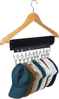 Hat Organizer Holder for Hanger & Room Closet, 1 Pack, Black | Hat Rack Storage Clips, for Hang Baseball Hats Rack, Ball Caps, Winter Beanie & Accessories, Not Including Hangers & Hats