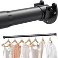 Supforce 2 PACK Closet Rods for Hanging Clothes, 17 to 54 Inches Stepless Adjustable Metal Closet Rod, 1.3 Inches Heavy Duty Clothes Hanging Rod for Closet Wardrobes Laundry RV, Black