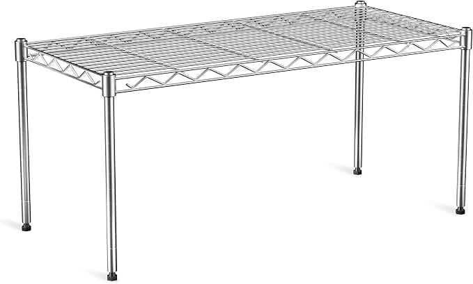 1-Tier Wire Shelf Rack,Single Metal Shelves Rack,1 Tier Metal Shelf,Chrome | 30"Wx14"Dx17"H,Height Adjustable Metal Wire Shelving Unit and Storage for Kitchen,Cabinet,Countertop,Under-Sink,Closet,Pantry