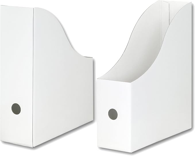 Simple Houseware 6-Pack Magazine File Holder Box, Foldable Cardboard Organizer, White