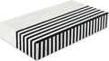 Handicrafts Home Large Decorative Storage Box with Lid – Black White Modern Storage Box, Remote Control Organizer for Coffee Table, Console & Living Room Decor – Mono Lead 12 x 6 x 2