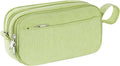 Corduroy Pencil Case, Large Capacity Pencil Pouch with 4 Compartments, Cute Soft Aesthetic Stationery Pen Bag Organizer with Zipper, Portable School Supplies for Teen and Adult Girls, Grass Green