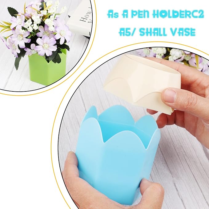 6pcs Pencil Shaped Pen Holders, Cute Desktop Pen Cup & Makeup Brush Container - Creative Stationery Storage for Office & Home Decoration