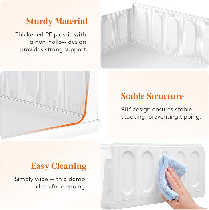 Lifewit 20 Pack Stackable Closet Organizers and Storage Basket for Clothes, Plastic Sweater Storage Bins for Wardrobe, Multifunctional Pants Organizer for RV, Pantry, Bathroom, Kitchen, Dorm, 24L