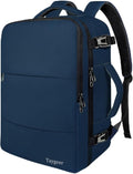 Taygeer Carry On Backpack, 35L Travel Backpack for Women Airline Approved | Laptop Bag with Water Bottle Pocket & Shoe Pouch, Personal Item Mochila for College Business Trip Weekender, Dark Blue