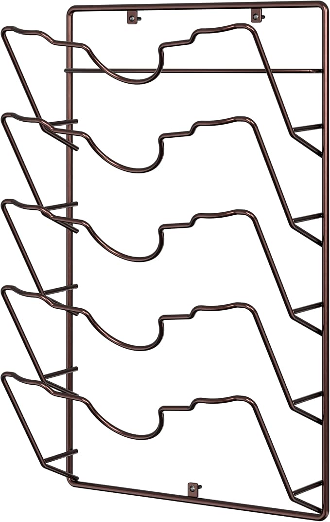 Simple Houseware Wall Door Mounted Pot Lid Rack Organizer, Bronze Finish | 9.5" W x 4.5" D x 17.2" H Shelf