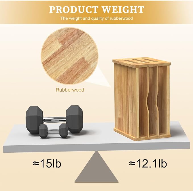 4 Tier Rubber Wood Tray Dividers for Cabinets, Heavy Weight Kitchen Vertical Tray Divider Organizer, Storing pans, Baking trays, Cutting Board(16.7" W x 8.9" H x 12.4" D)