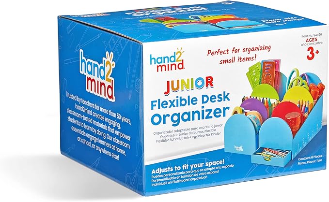 Hand2Mind Junior Flexible Modular Desk Organizer - Top Organizer with Pencil Holder, Teacher & School Supplies