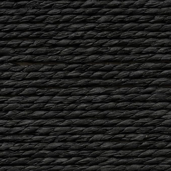 LA JOLIE MUSE Storage Baskets Set 4 - Sturdy Woven Paper Rope Decorative, Stackable Wicker Baskets for Makeup Closet Bathroom Bedroom (Ebony Black)