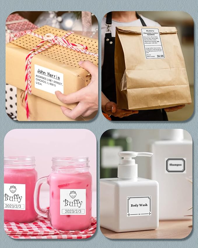 Phomemo Labels, 1.96'' x 2.75'' Sticker for M110/M100/M220/M108, 270 PCS | Square 50x70mm Waterproof Thermal Sticker, 1 Roll, Use for Barcode, Logo,Listing, Business, Home,Organization, Office, White