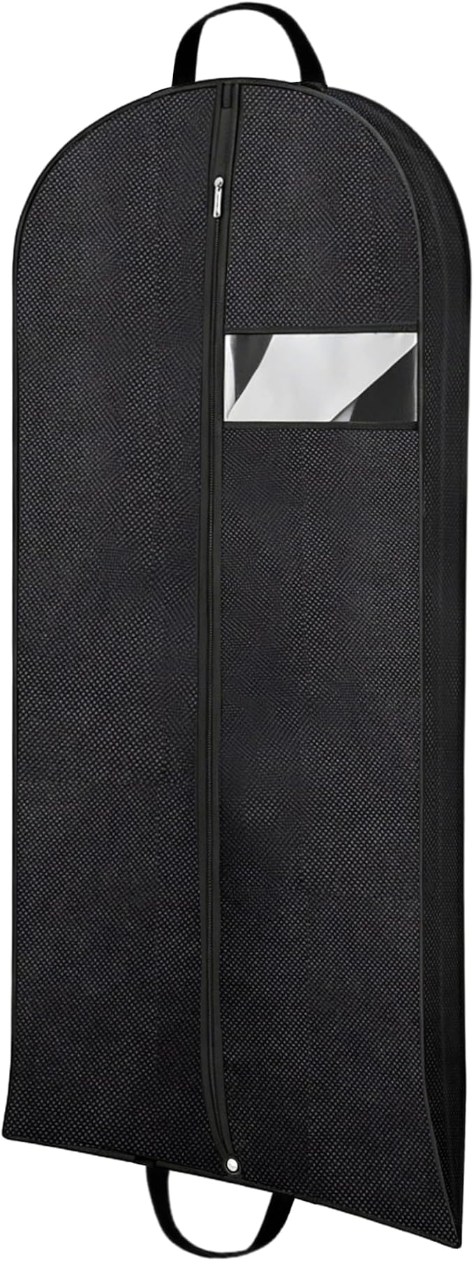 Gusseted Dress Bags for Gowns Long, 60'' Garment Bags for Hanging Clothes, Suit Bag Cover for Storage and Travel (Black)
