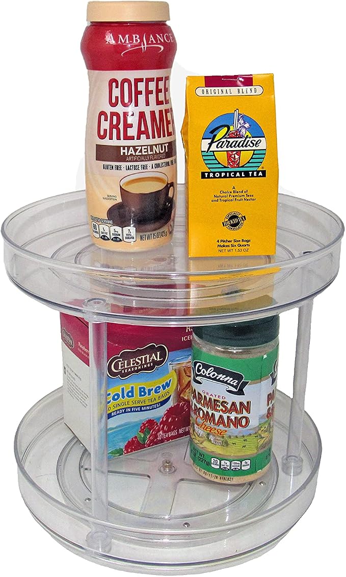 Dial Industries Lazy Susan Turntable Pantry Organizer, 2 Tier, 10.5 Inch | Great for spices, condiments and canned goods, Spins smoothly on cabinet, Keeps items organized and within reach