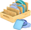 Retro Shaw Lid Organizer for Plastic Lids, with 5 Adjustable Dividers | Bamboo, Kitchen Storage and Organization, Fit For Cabinet and Drawer