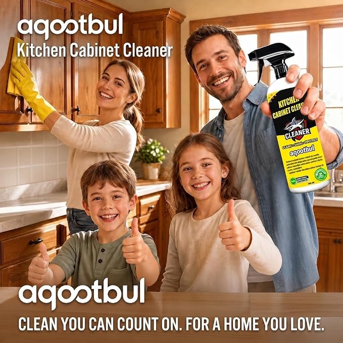 Kitchen Cabinet Cleaner, Wood Cabinet Degreaser & Furniture Cleaner, 2 Pack | 2-pack kitchen cabinet cleaner set with cleaning sponge for wood, painted and white cabinets; helps clean grease and grime.