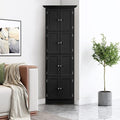 Tall Corner Storage Cabinet with Doors and 4 Shelves, Freestanding Triangle Cabinet for Living Room, Kitchen, Office, Small Space, Floor Corner Storage Rack (Black)