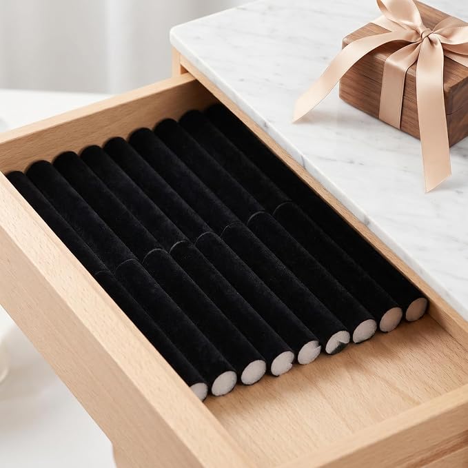 Ipetboom 8 Pcs Velvet-lined Jewelry Tray Organizer for Drawer Adjustable Holder with Sponge Padding for Earring, Ring, Bracelet, Necklace, Brooch Storage