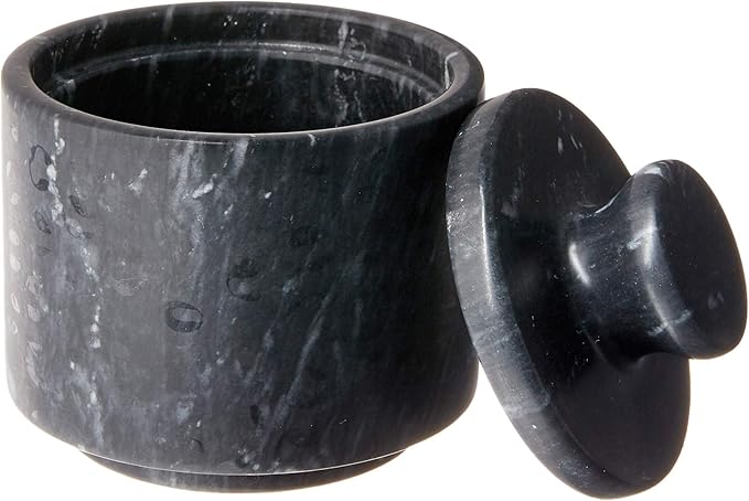 Fox Run Marble Salt Cellar, Black 3 x 3 x 3 inches