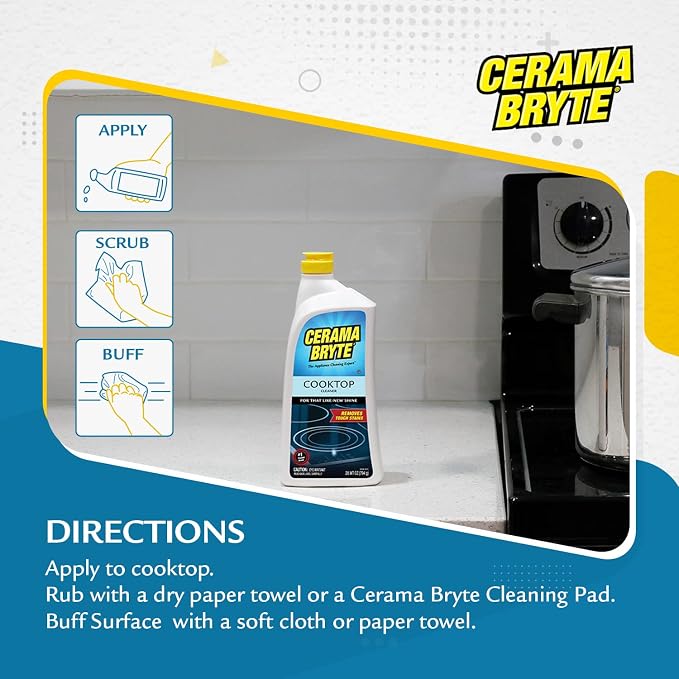 Cerama Bryte Cooktop & Stainless Steel Cleaner Pack, 18 oz & 16 oz