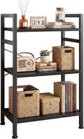 DUMOS 3 Tier Bookshelf, Home Office Bookcase Shelf Storage Organizer | Free Standing Open Display Storage Shelving Unit for Bedroom, Living Room Black