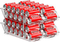 Sotfamily Stackable Soda Can Organizer for Pantry or Fridge, Holds 48 Cans | 2-Pack Space-Saving Drink Organizer for Fridge, Clear Pop can & Food can Dispenser/Holder/Storage/Container for Refrigerator