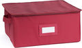 Covermates Keepsakes Zip-Top Storage Box Set, 3 Pack Heavy Duty Polyester Organizer Bins, Stackable Design, ID Window, Reinforced Handles, Closet Home Storage, Scarlett Red