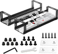 PAVSTINE 2 Pack Under Desk Cable Management Tray, 17 in | Dual Mount Adhesive & Screw, Metal Wire Basket, Holds Up To 15 Lbs, Power Strip Holder Cord Hider for Home/Office Desk