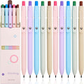 Gel Pens School Office Supplies - 10 Pcs 0.5mm Cute Black Ink Ballpoint, Macaron Colored Fine Point Pen, Desk Accessories for Women College Teacher, Pastel Smooth Writing Pen for Journaling Gifts