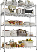 ROOMTEC 5-Tier Wire Shelving Unit,45" W*20" D*72" H,Max Load 2000LBS | Heavy Duty Garage Shelving, Adjustable Storage Shelves, Metal Shelf Rack for Kitchen, Laundry, Pantry, Warehouse, Basement