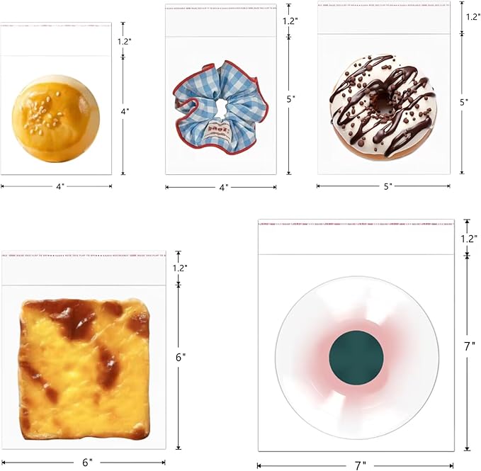 Square Self Sealing Cellophane Bags 4x4'' 500pcs Clear Adhesive Cello Baggies 2mil Plastic OPP Poly Bags for Cookie Bakery Candy Soap Cards Snacks Food Gift Favor