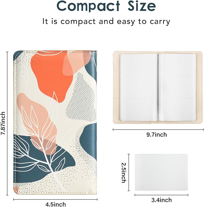 Leather Professional Business Card Holder Organizer Book - 300 Card Capacity Premium PU Folder with Soft Cover, Name Card Credit Cards Binder for Men/Women, Desert Leaf