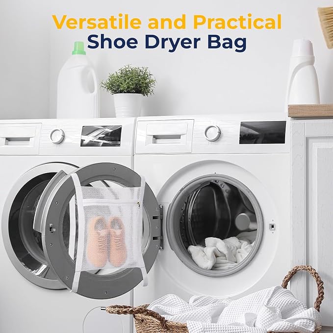 8-Piece Shoe Washing Machine Bag & Dryer Bag for Shoes 4x Each - 360° Thick Protection, Highly Durable Mesh Sneaker Washer w/Zipper Lock – Deep Cleaning Sneaker Laundry Bag for Spotless Shoes