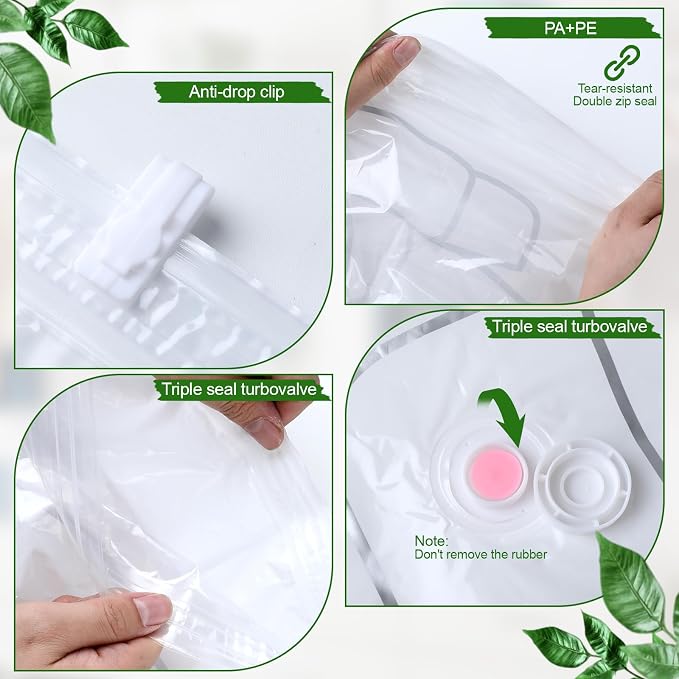 6 Pack Hanging Vacuum Storage Bag Combo, 3 Sizes Hanging Vacuum Sealer Storage Space Saver Bags(2 Long, 2 Medium, 2 Short), Reusable Space Saver Bags, for Suits, Dresses, Jackets, Clear