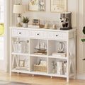 FATORRI 6 Cube Storage Organizer Bookshelf with 3 Drawers, 47 Inch Long Horizontal Bookshelf, Modern Wood Short Book Shelf. Low Cube Bookcase for Living Room, Home Office, Entryway (White Oak)