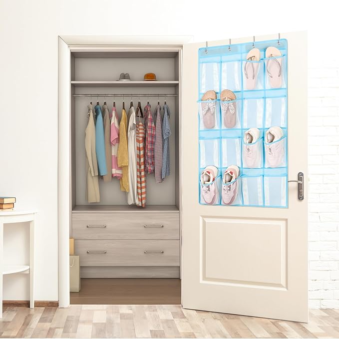 F-color Over the Door Organizer for Cruise - 16-Pocket Hanging Organizer | Tool-Free Mount with 4 Metal Hooks, See-Through Mesh Pockets, Lightweight & Foldable, Space-Saving for Travel and Daily Use