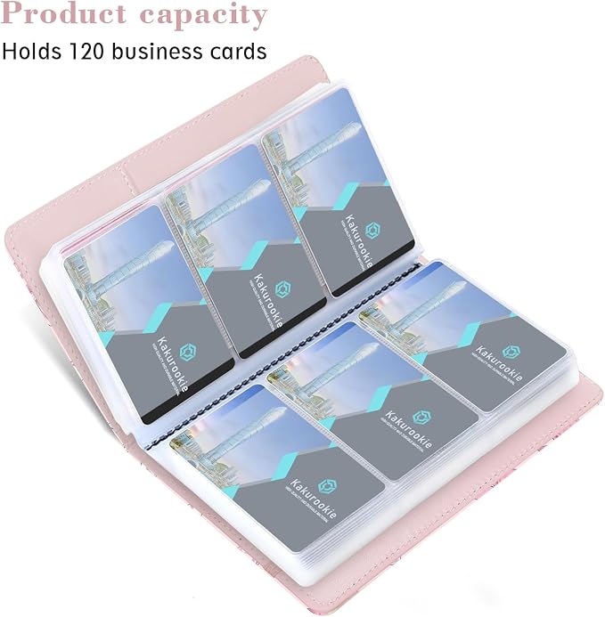 Floral Business Card Book Holder Organizer for Women, 240 Card Capacity, Stylish Name Card and Credit Card Holder for Professionals (Bow)