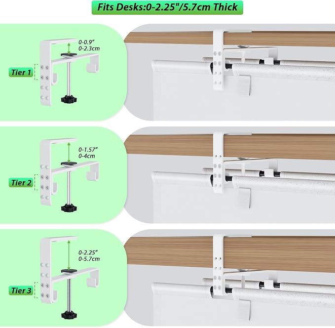 KEEGH Under Desk Cable Management Tray 36", Fabric Clamp/Screw Mount Cord Organizer, No Drill Under Desk Cable Tray for Home, Offices, Studios, Gaming Room (White)