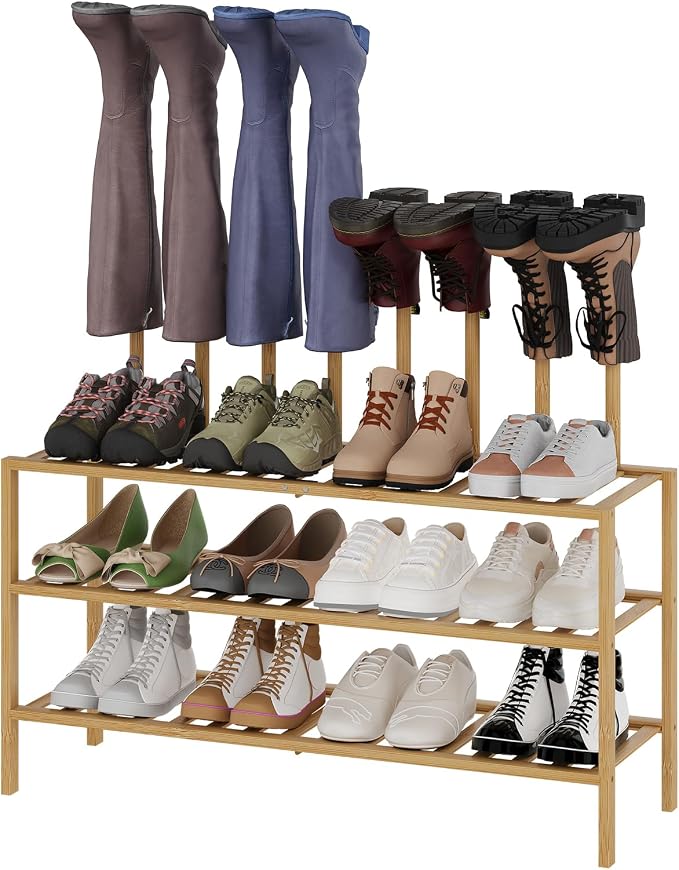 Detachable Boot Rack For Tall Boots Organizer,Outdoor Shoe Rack Storage | 3-Tier Multiuse Shoe Rack For Tall Boots,Closet Organizers And Entryway Storage,Suitable For All Seasons