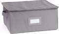 Covermates Keepsakes Zip-Top Storage Box Set, 3 Pack Heavy Duty Polyester Organizer Bins, Stackable Design, ID Window, Reinforced Handles, Closet Home Storage, Graphite