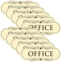 All Quality Designer Office Sign | Easy Installation - Ivory/Dark Brown - Small (10 Pack)