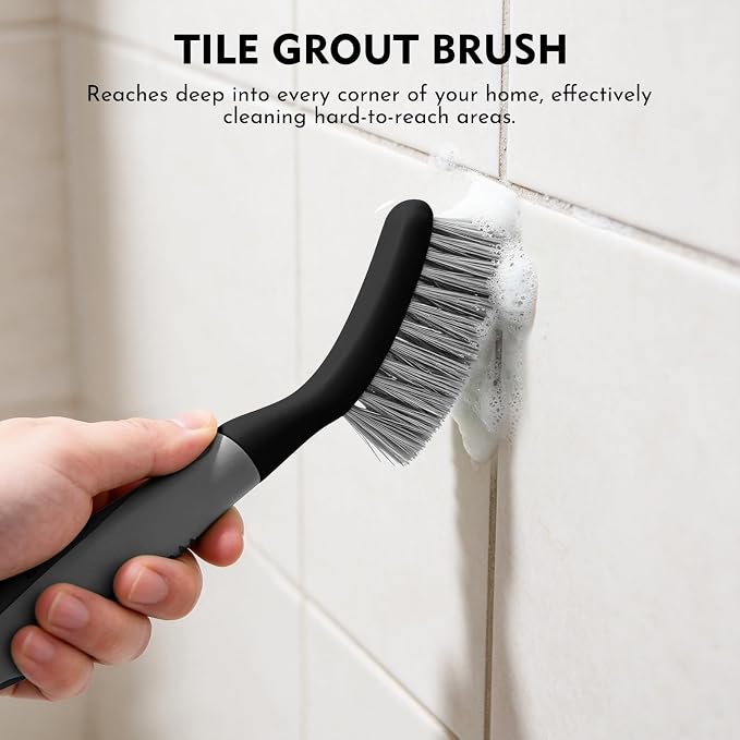 SetSail Scrub Brush, Heavy-Duty Scrub Brushes for Cleaning,Black Gray