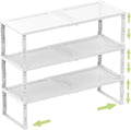 Heavy-Duty Adjustable Metal Shelf Organizer - Expandable & Stackable Pantry Storage Rack for Kitchen, Bathroom, RV, Cabinets(3 Packs/White,Medium)