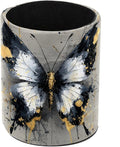 Leather Pen Holder for Desk, Watercolor Butterfly Pencil Cup Pen Organizer Makeup Brush Holder for Office Home Kids Countertop Desk Accessory Storage