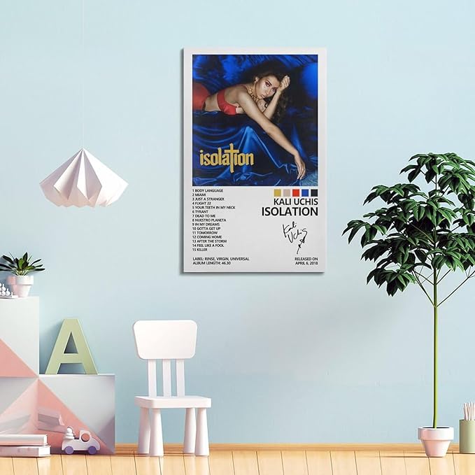 Kali Uchis Poster Indie Music Album Cover Art Wall Canvas Picture Suitable for Modern Office Bedroom Living Room Room Decor Gift 08x12inch(20x30cm) Frame-style