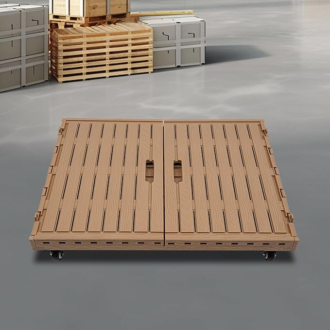 Collapsible Rolling Crate on Wheels,Heavy Duty Foldable Storage Bin,440lbs Capacity Plastic Furniture Moving Dolly Cart for Travel Shopping (1PCS)
