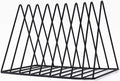 Sooyee 9 Slot Black Magazine Holder, Desktop File Sorter Organizer | Record Holder, Book Album Display Rack, Desktop File Sorter Organizer, Triangle Bookshelf Decor for Home Office