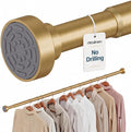 Closet Rod, No Drill Tension Closet Rod for Hanging Clothes, 17-84in, Gold | Quick Tool-Free Install, Non-Slip Rubber Ends Grip Securely, Heavy-Duty Rod Supports Up To 66 lb In Closet, Laundry Rooms, RV
