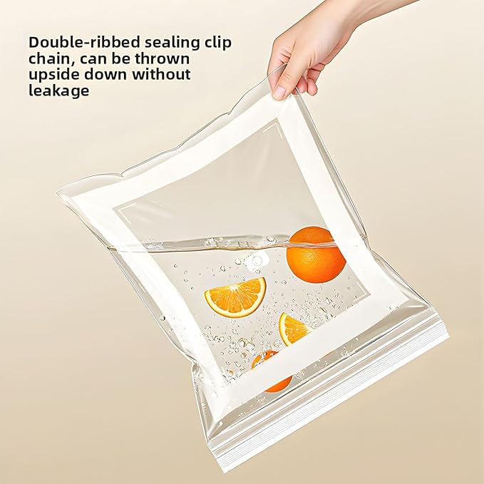 Kitchen Food Grade Fresh Keeping Bags, Reusable Sealed Bags for Vegetables & Fruits, Clear Plastic Storage Bag for Refrigerator, Dual Interlocking Seal (Combination, 85counts)