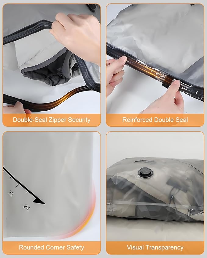 Numola 15 Pack Space Saver Vacuum Storage Bags with 6000Pa Wireless Air Pump for Clothes Comforters, 5 Jumbo+5 Medium+5 Small Storage Bags Vacuum Sealed, Compression Packing Ziplock Bags for Suitcase